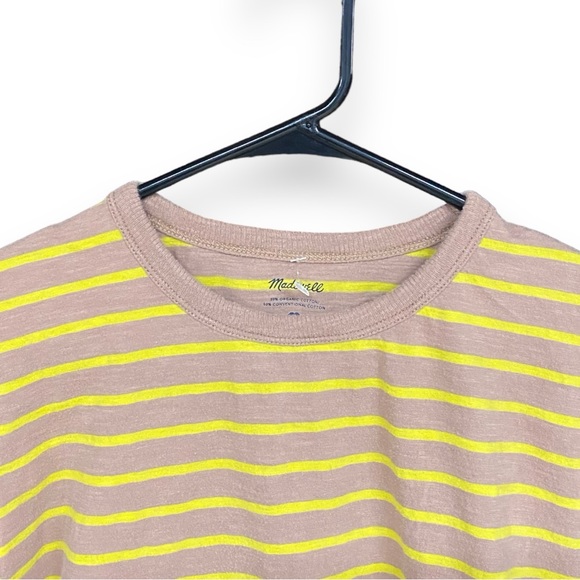 Madewell Organic Cotton Women's Tee in Beige & Zesty Yellow XXS - Picture 2 of 4